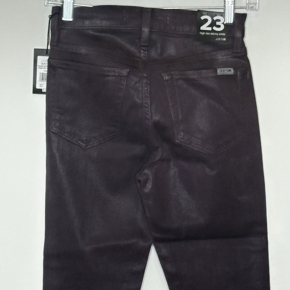 Joe's Jeans High Rise Skinny Ankle Jeans 23 Plum Coated Metallic Stretch Purple - Picture 5 of 12